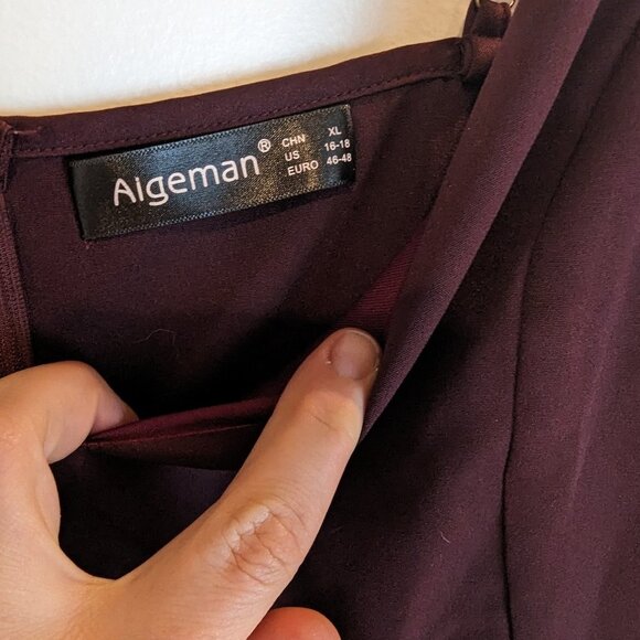 Aigeman Women's Spaghetti Backless Dress in Wine, Sz 16/18 - Picture 3 of 6